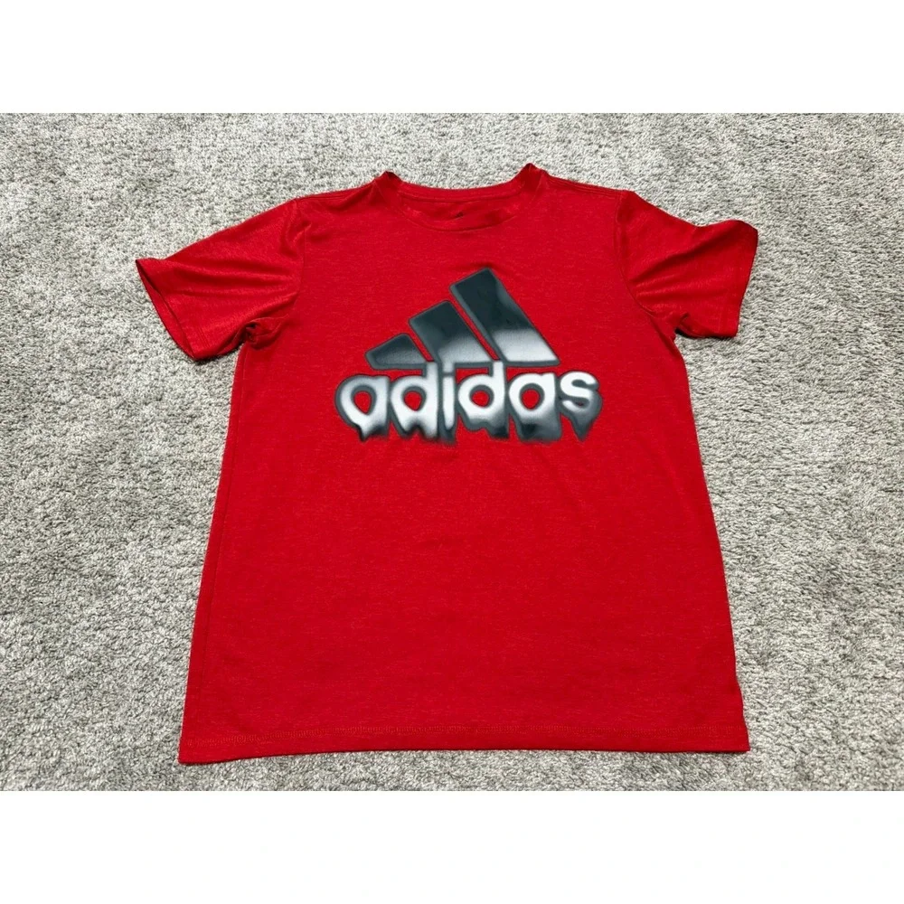 2 Adidas Athletic T-shirts Youth Boys Size Large 14/16 Black/Red & Blue/Green
